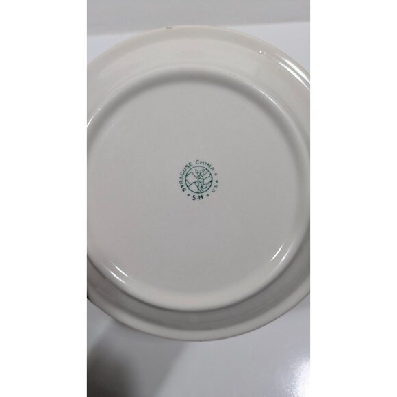 Syracuse China 7.25" Plate White With Gray Red Trim Durable Dinnerware USA - Picture 5 of 5